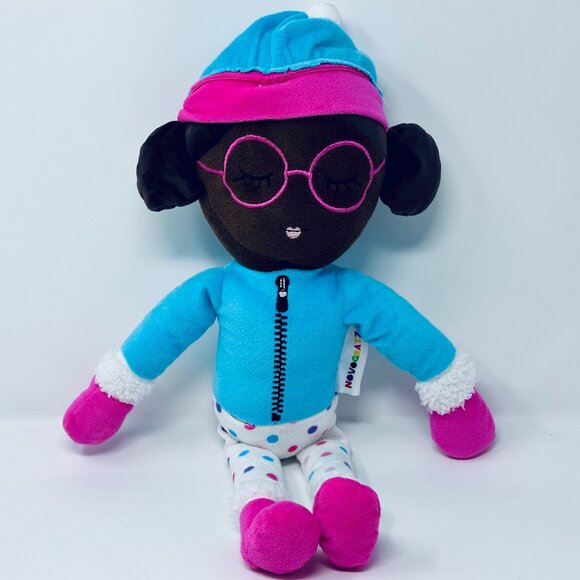 Novogratz Plush Doll Sleepy Face Pink Glasses - Picture 1 of 10